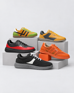 HOS Sneakers: Felix, Cloud Step, Arlo, Forma and Toyama on studio plinths